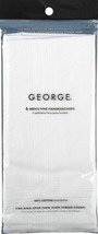 6 Fine Dress Pocket Handkerchiefs 100% All Cotton White 15&quot; X 15&quot; Mens George - £20.79 GBP