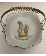 Vintage Holly Hobbie Porcelain Candy Dish Removable Metal Handle 1973 Ja... - €12,89 EUR