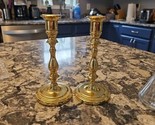 Vintage Baldwin Polished Brass Candlesticks Pair  7” Forged In America T... - $23.76