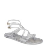 NIB Jimmy Choo Lance Silver Metallic Glitter Rubber Jelly Sandals 7 37  New - $195.00