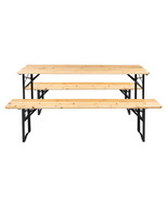 3PC Picnic Table Bench Combo Set, Folding Wood  - £173.22 GBP