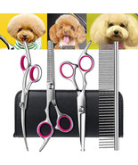 Pet Dog Grooming Scissors Stainless Straight Curved Thinning Shears Trim... - £23.94 GBP