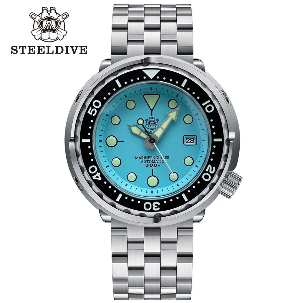 Unisex Watch Steeldive SD1975 Turquoise Dial  300m Waterproof Stainless Steel NH - $331.26