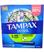 Tampax Pearl Super Absorbency Tampons 96 Count - $527.46 MXN
