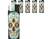Butane Electronic Butane Lighter Set of 5 Skull Design-016 Sugar Skull - $15.79