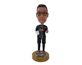 Custom Bobblehead Serious Man Holding A Mug Next To His Cat - Leisure &amp; ... - £69.71 GBP