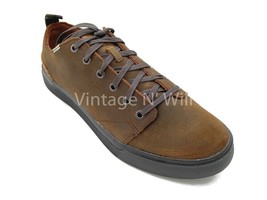 Toms Shoe Mens 10 Brown Distressed Leather Black Sole Trvl Lite Low Top Sneaker - £41.57 GBP