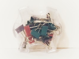 New, Small Binder Clips in blue/pink/purple, 25pcs in Clear Puzzle Stora... - $9.88