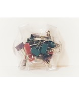 New, Small Binder Clips in blue/pink/purple, 25pcs in Clear Puzzle Stora... - $7.90