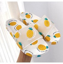 Cute Women Summer Slippers Cartoon Fruit Print Home Indoor Bathroom Slides Thick - £20.54 GBP