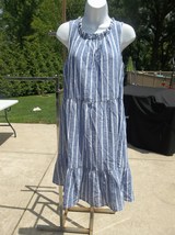 Nwt Beach Lunch Lounge Blue&amp;White Striped DRESS/COVERUP S - £15.63 GBP