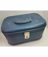 VTG Retro MCM Blue Travel Hard Case Cosmetic Luggage Mid Century Antique... - $17.73 CAD