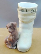 Early Atlantic City NJ German Bisque Souvenir Figural Boot With Dachshund - £67.26 GBP