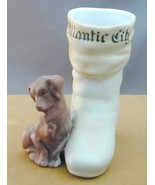 Early Atlantic City NJ German Bisque Souvenir Figural Boot With Dachshund - $1,710.42 MXN