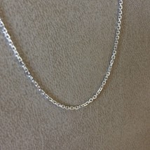 Women&#39;s Necklace 18k White Gold Cable Chain Length 16.14 inch Width 1.1 mm - £169.97 GBP