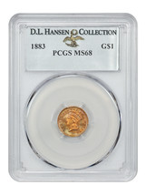 1883 G$1 PCGS MS68 ex: D.L. Hansen - $10,185.00
