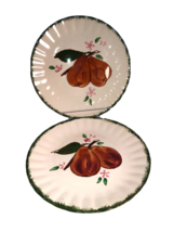 An item in the Pottery & Glass category: 2 Southern Potteries Blue Ridge Pears Country Fair for Avon Plates Green Edge
