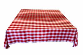 58&quot;x76&quot; - Red - Tablecloth Poplin Gingham Checked Plaid Picnic Party - £28.76 GBP