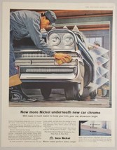1958 Print Ad Inco Nickel New Car Chrome Men Wash Car International Nickel NY - £13.50 GBP
