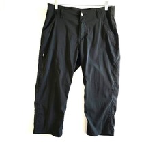 Khombu Womens Capri Pants Size Medium Black  Stretch Adjustable Pant Legs - £12.26 GBP