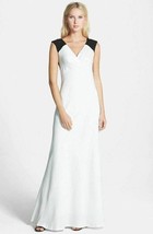 Vera Wang Lace Detail Matte Crepe Gown Sz 12 Ivory - £94.03 GBP