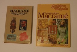 Vintage Macrame Craft Books lot of 2 Creative Design in Knotting Golden Hands - £11.08 GBP