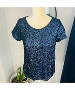 White House Black Market Classic Stretch Sequin Tee Ballet Top, Small, N... - $1,085.75 MXN