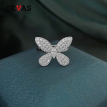 925 Sterling Silver Butterfly finger Rings Sparking Full High Carbon Diamond Eng - £38.44 GBP