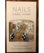 24Pcs False Nails Wearable Fake Nails Full Cover Acrylic Nail Tips Press... - £3.67 GBP+