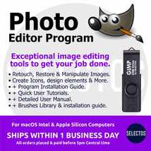 Photo Editing Program GIMP macOS Latest  Retouch Restore Photos BONUS Brushes - £9.42 GBP