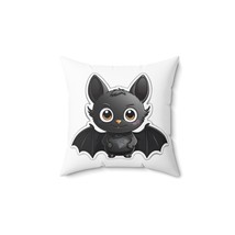Faux Suede Square Accent Pillow - Bat Cartoon Print - Black - Polyester - Custom - £24.62 GBP+