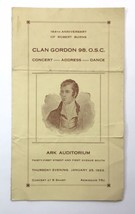 Clan Gordon 98, O.S.C. Concert / Dance Program Ark Auditorium January 25... - $25.00