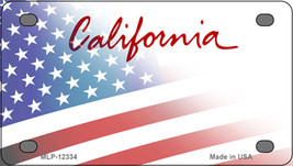 California Plate American Flag Novelty Mini Metal License Plate Tag - £11.81 GBP
