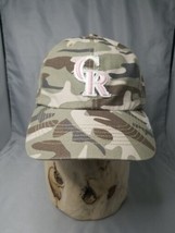 Colorado Rockies Camouflaged Baseball Hat Cap Adjustable Strap Pink CR One Size - £7.53 GBP