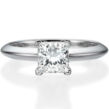 0.60 Carat Princess Cut Diamond Wedding Engagement Ring 14k White Gold Finish - £71.17 GBP