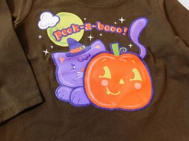 The Children&#39;s Place Baby Girl&#39;s Shirt 6-9 Months Peek-A-Booo! Halloween... - £10.11 GBP