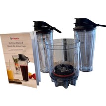 Vitamix PERSONAL Cup ADAPTER + Two 20oz CUPS w/ Manual Smoothies Recipes - £67.77 GBP