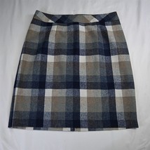 NEW Chadwicks of Boston 14 Blue Plaid Tweed Wool Womens Straight Skirt - £19.97 GBP