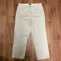 Lands End Mens Chino Khaki Beige Pants Traditional Fit Size 36 x 30 Cotton - £25.85 GBP