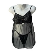 ESPIRAL Lingerie Babydoll Sleepwear Sheer Black Nightwear Size Small  NEW - $424.97 MXN
