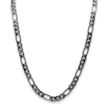 PalmBeach Jewelry Men&#39;s Figaro 10.5 mm Chain Necklace Black Rhodium-Plated 30&quot; - £31.30 GBP