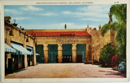 Early 1900&#39;s Grauman&#39;s Egyptian Theatre in Hollywood California LA CA Postcard - £6.53 GBP