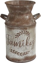 Hiderlys 7.5&quot; High Rustic Decorative Vase With Greetings, Metal, And Office. - $41.92