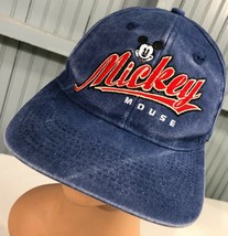 Disney Mickey Mouse Blue Stone Washed Denim Snapback Baseball Hat Cap  - £13.09 GBP
