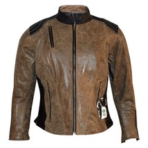Women H.D. Genuine Leather Motorcycle Jacket brown - £69.03 GBP+