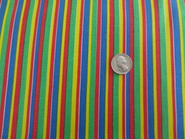 3328. Primary Colors Thin Stripe 100% Cotton Duck Fabric - 36&quot;Wide Bty - £6.37 GBP
