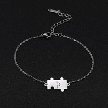 Jigsaw Puzzle Pieces Bracelet Autism Awareness Charm Bangle 7-9-inch - £9.77 GBP