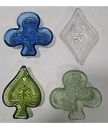 Vintage 4 Indiana Glass Tiara Exclusive Trinket Dishes Club Diamond Spade  - $17.77