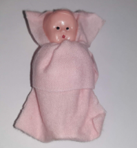 Celluloid Frozen Baby Doll 3&quot; Dollhouse Dime Store Toy - £6.22 GBP
