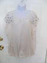 The Limited Cream Color Sequence Blouse Size Large Women&#39;s EUC - £13.22 GBP